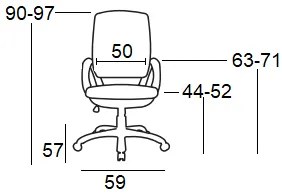 A1180W ΛΕΥΚΟ/ΡΟΖ MESH ΠΟΛ/ΝΑ ΓΡΑΦΕΙΟΥ 59Χ57Χ44-90/52-97εκ.