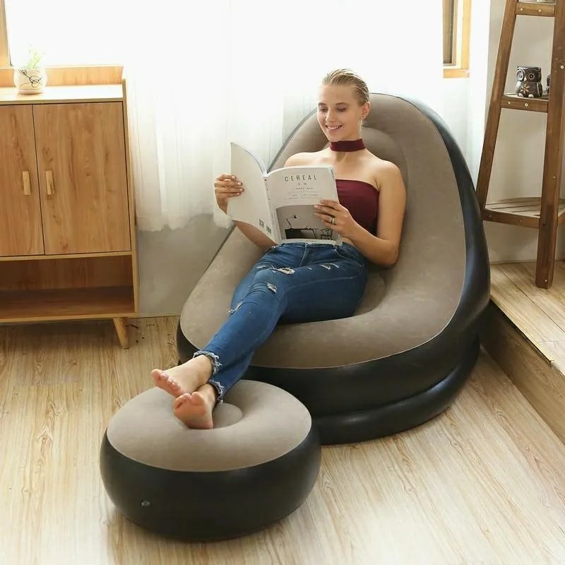 Senyoubao Φουσκωτή Πολυθρόνα με Υποπόδιο Μονή - Inflatable Leisure Sofa Chair and Footstool Single Size