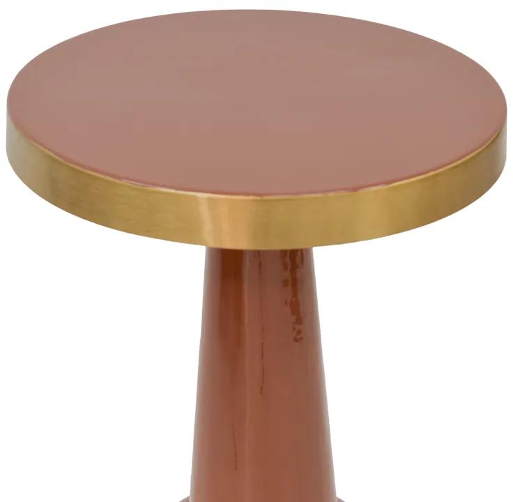 Βοηθητικό τραπέζι Easyful Inart σάπιο μήλο-χρυσό μέταλλο Φ40x65εκ