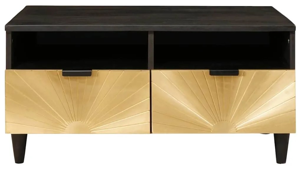 vidaXL Τραπεζάκι σαλονιού with Drawer Μαύρο και Χρυσό 80 x 54 x 40 εκ