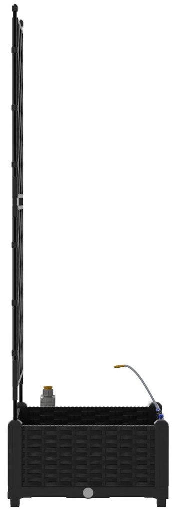 vidaXL Γλάστρες Κήπου 1 τεμ Καφασωτό Μαύρο 40 x 40 x 126 cm Πλαστικό