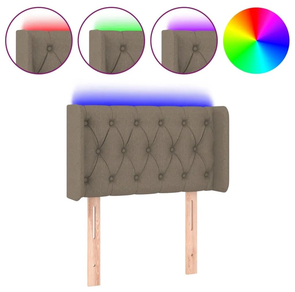 Κεφαλάρι Κρεβατιού LED Taupe 83x16x78/88 εκ. Υφασμάτινο - Μπεζ-Γκρι