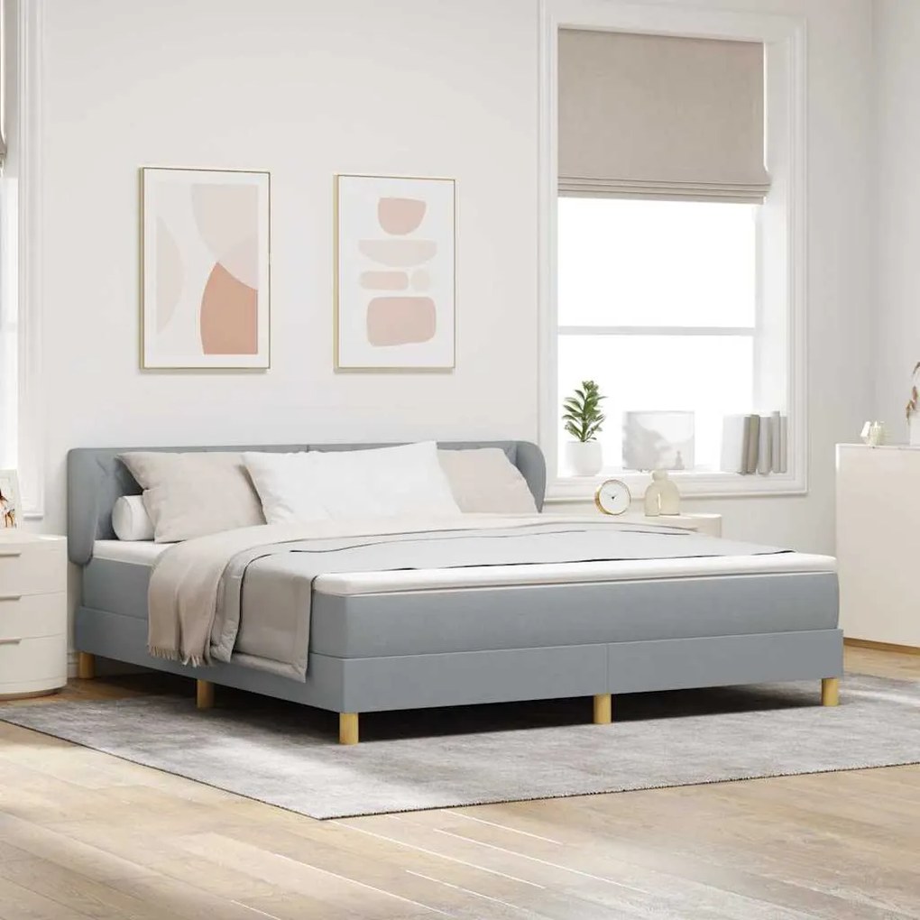 vidaXL Κρεβάτι με Ελατήρια και Στρώμα Κρεμ 90x200 εκ Υφασμα με στρώμα