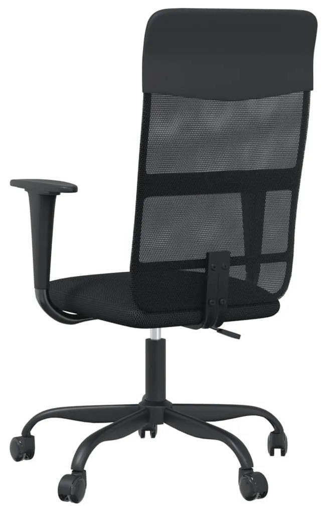 vidaXL Καρέκλα Γραφείου Ρυθμ. Ύψος Μαύρη Διχτυωτό Ύφασμα/Συνθ. Δέρμα