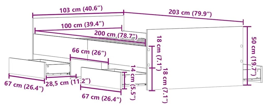 ΠΛΑΙΣΙΟ ΚΡΕΒΑΤΙΟΥ ΧΩΡΙΣ ΣΤΡΩΜΑ ΚΑΦΕ ΔΡΥΣ 100X200 CM 3328795