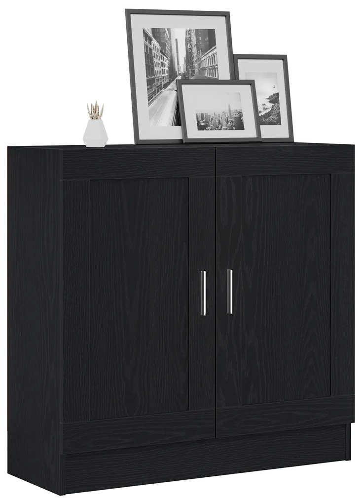 vidaXL Βιβλιοθήκη Μαύρη Δρυς 82,5x30,5x80 εκ σε Επεξεργασμένο Ξύλο