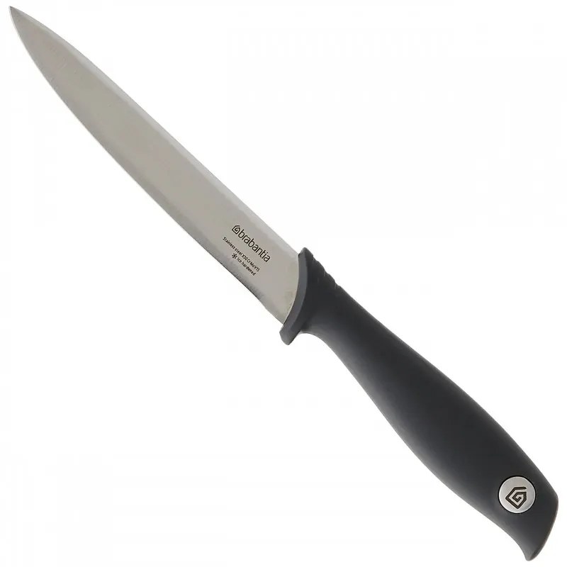 Μαχαίρι Brabantia Tasty+ 1001165, 13,3 cm, Σκληρυμένο ατσάλι, Ανθεκτικό σε γρατζουνιές και διάβρωση, Σκούρο γκρι