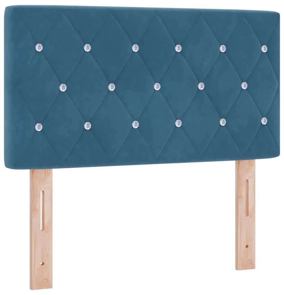 vidaXL κεφαλάρι  με κρύσταλλο, tufted, σκούρο μπλε, 80 εκ βελούδο