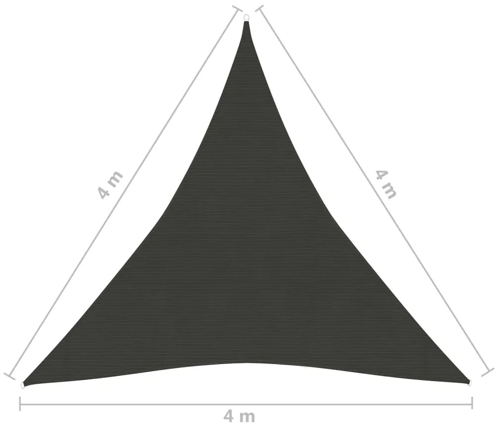 vidaXL Πανί Σκίασης Ανθρακί 4 x 4 x 4 μ. από HDPE 160 γρ/μ²