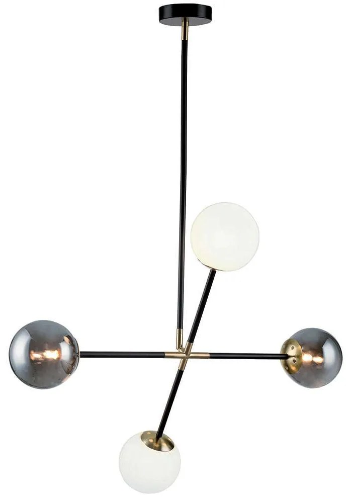 Φωτιστικό Οροφής Cross 4254800 G9 White-Black Viokef Metal, Glass
