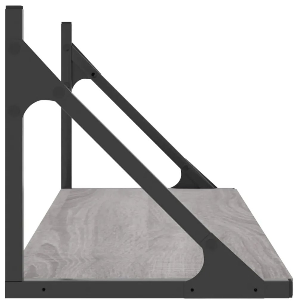 vidaXL Ραφιέρες Τοίχου 2 τεμ. Γκρι Sonoma 80x25x25,5 εκ. Επεξ. Ξύλο