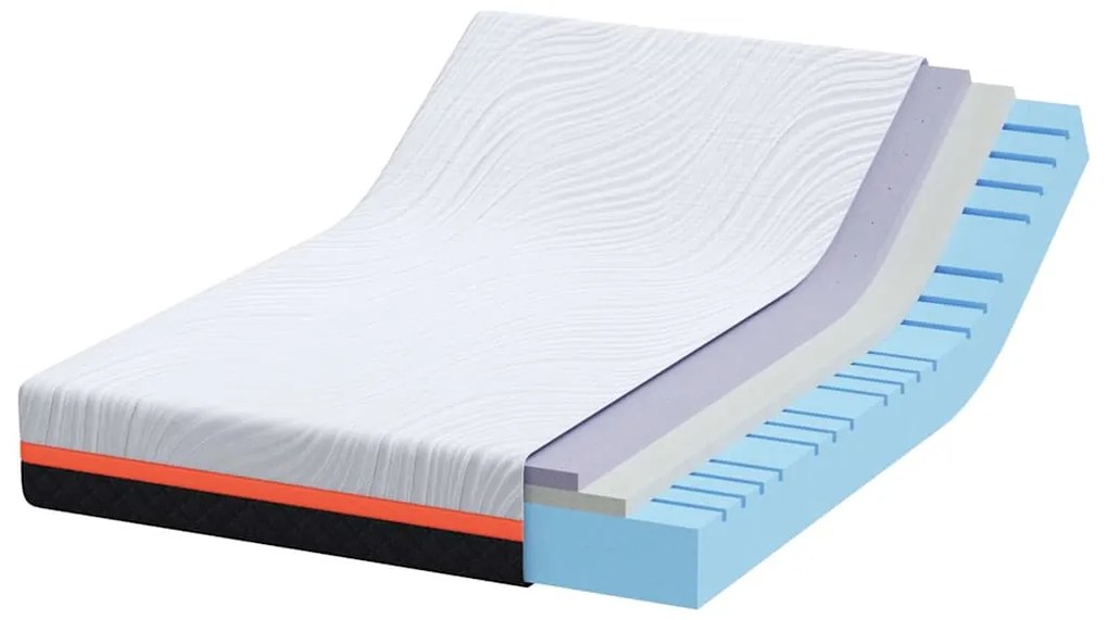 vidaXL Στρώμα Λευκό και Γκρι 140 x 190 cm Pěna