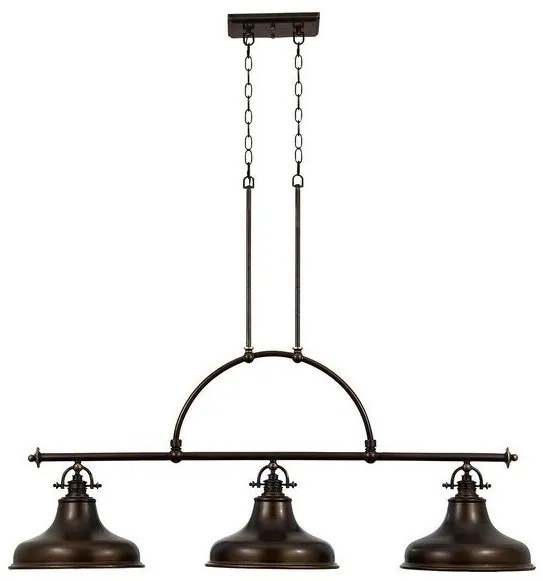 Κρεμαστό Φωτιστικό Οροφής 3xE27  Καμπάνες 133cm  Emery Elstead Lighting-QZ-EMERY3P-PN-Μπρονζέ QZ-EMERY3P-PN
