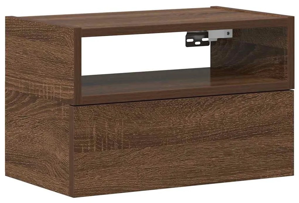 Κομοδίνο Επιτοίχιο Καφέ Δρυς 45x26x28,5 εκ. 858608