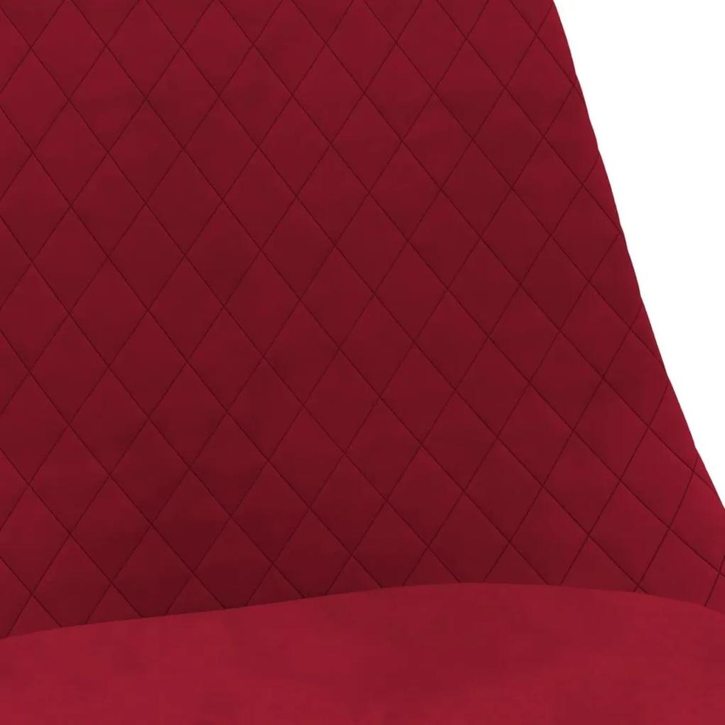 Καρέκλες Τραπεζαρίας Περιστρεφόμενες 2 τεμ. Μπορντό Υφασμάτινες - Κόκκινο