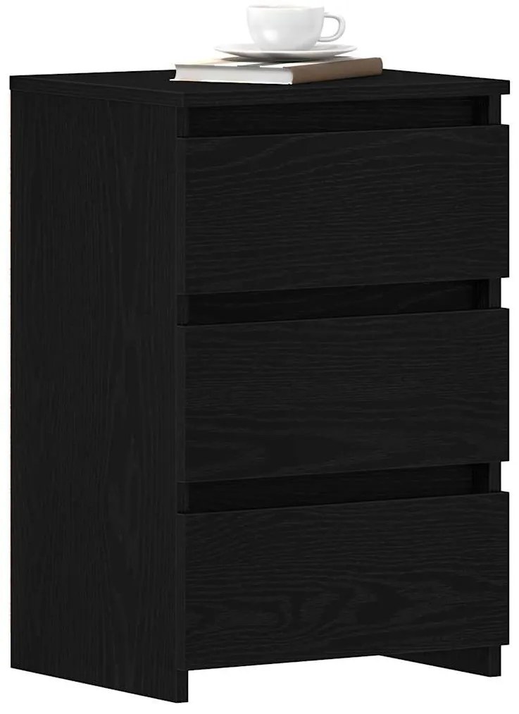 vidaXL Κομοδίνο 2 pcs Μαύρη Οξυά 40 x 35 x 62,5 εκ. Επεξεργασμένο ξύλο