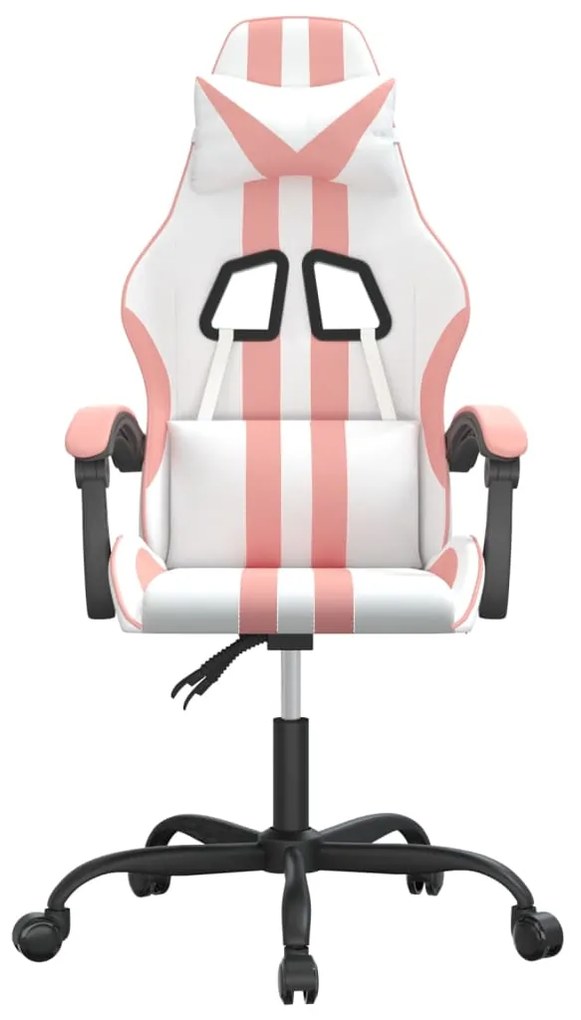 vidaXL Καρέκλα Gaming Λευκό και Ροζ από Συνθετικό Δέρμα
