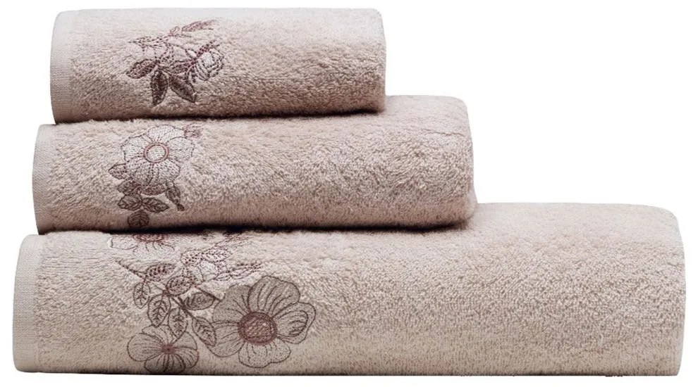 Πετσέτες Brixton 15 (Σετ 3τμχ) Beige Kentia Towels Set 70x140cm 100% Βαμβάκι