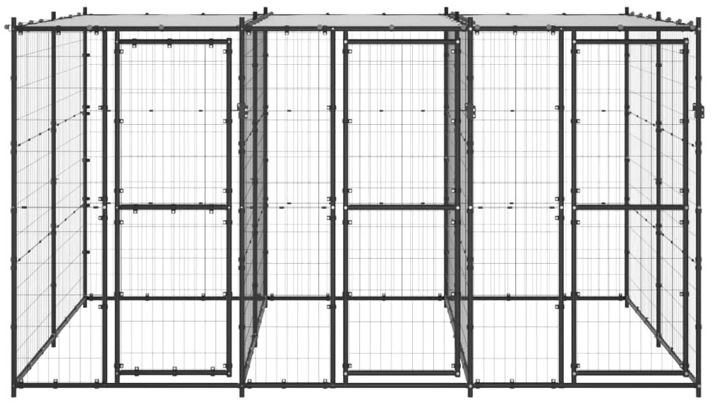 vidaXL Κλουβί Σκύλου Εξωτερικού Χώρου με Στέγαστρο 7,26 μ² από Ατσάλι