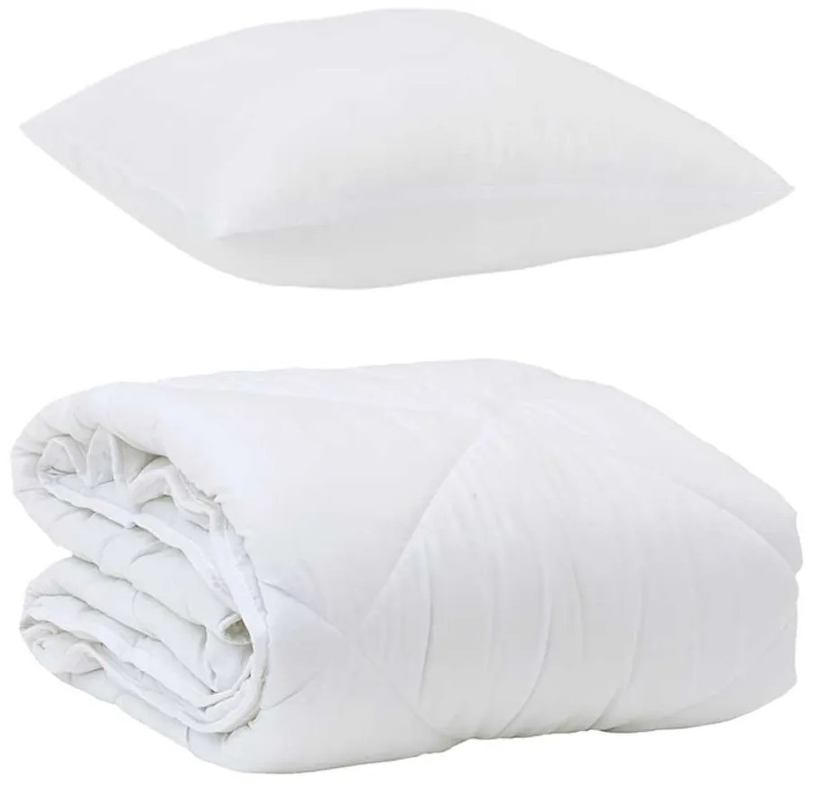 vidaXL Διπλωμένη Κουβέρτα Όλων των Εποχών 2 pcs Λευκό 155 x 220 cm