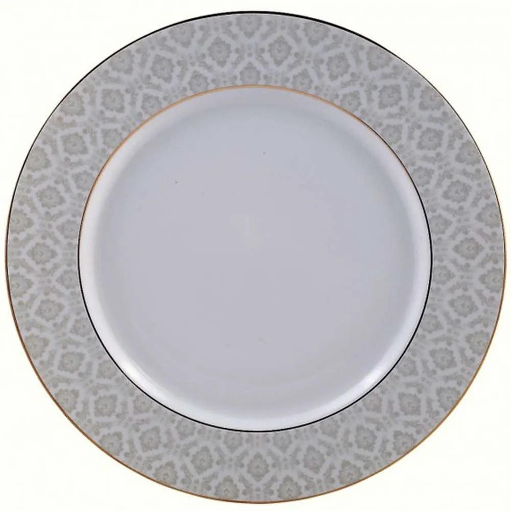 Πιατέλα Στρογγυλή Πορσελάνινη PR14141105 Φ31cm White-Gold Oriana Ferelli® Porcelain