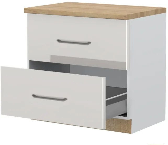Επιδαπέδιο ντουλάπι Modena R-90-2MBOX-Λευκό - Γκρι ανοιχτό