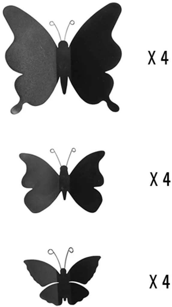 Διακοσμητικά αυτοκόλλητα τοίχου White Butterflies 3D πολυπροπυλενίου-Mauro