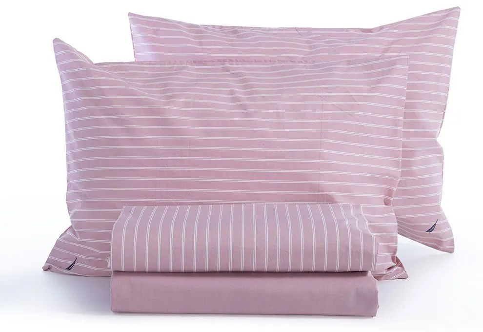 Σεντόνια Nau Coast (Σετ 4τμχ) Rose Nef-Nef Homeware Διπλό 200x270cm 100% Βαμβακερό Περκάλι