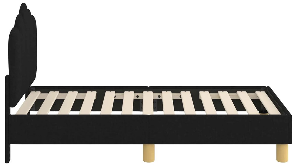 vidaXL Κρεβατική βάση για παιδιά με προσκέφαλο Μαύρο 70 x 140 cm