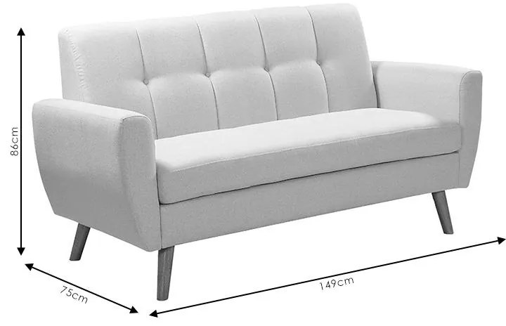 Καναπές Decency 2θέσιος ύφασμα μπεζ 149x75x86εκ 149x75x86 εκ.