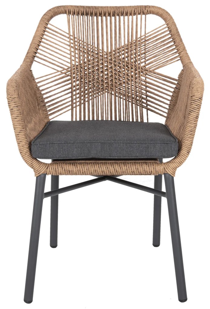 ΠΟΛΥΘΡΟΝΑ TOPIN HM6048.03 ΑΛΟΥΜΙΝΙΟ ΑΝΘΡΑΚΙ-P.E. RATTAN ΜΠΕΖ-ΜΑΞΙΛΑΡΙ ΑΝΘΡΑΚΙ (1 Τεμμάχια)