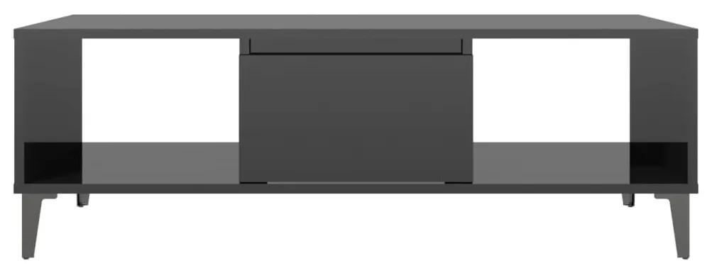 vidaXL Τραπεζάκι Σαλονιού Γυαλιστερό Μαύρο 103,5x60x35εκ. Μοριοσανίδα