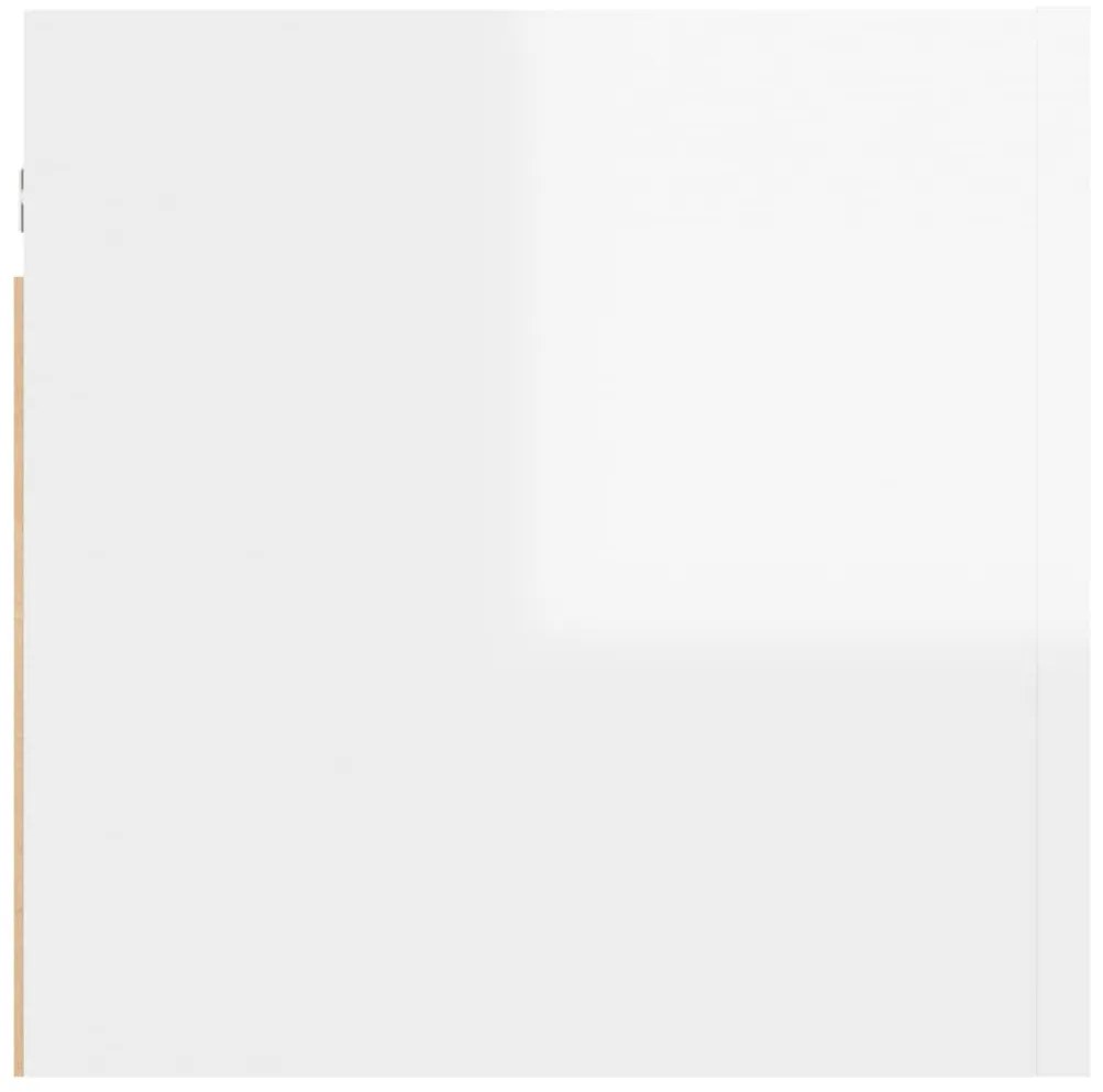 vidaXL Κομοδίνο Γυαλιστερό Λευκό 30,5 x 30 x 30 εκ. από Επεξ. Ξύλο