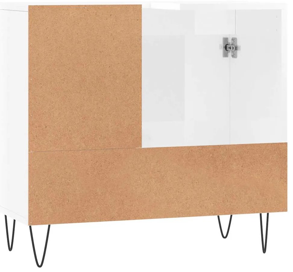 vidaXL Ντουλάπι Μπάνιου Γυαλιστερό Λευκό 65x33x60 εκ. Επεξεργ. Ξύλο