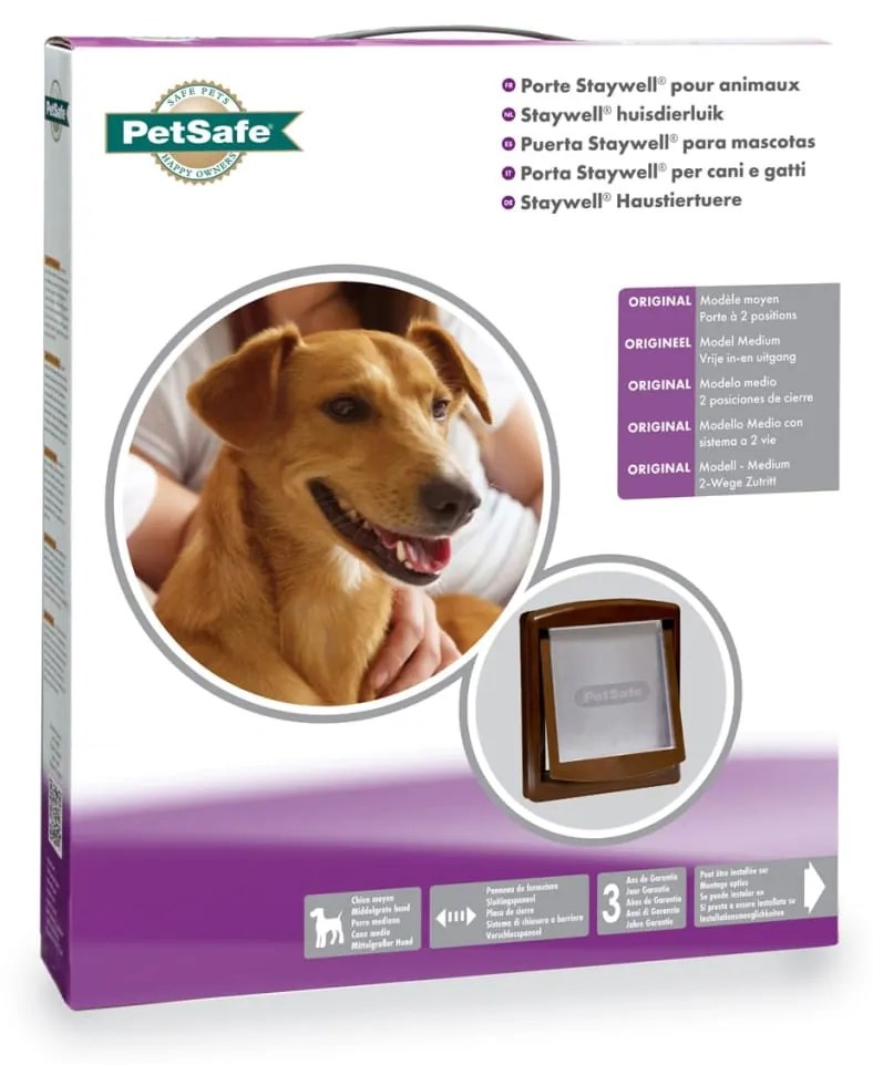 PetSafe Πόρτα Κατοικίδιου 2 Κατευθύνσεων 755 Μεσαία Καφέ 26,7x22,8 εκ.