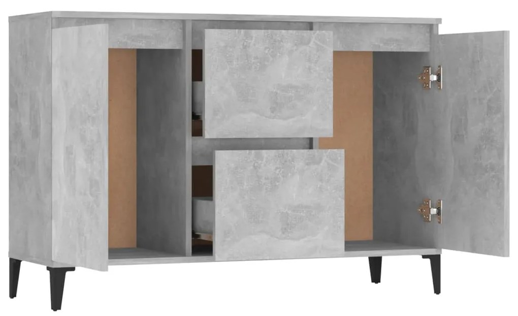 vidaXL Μπουφές Γκρι Σκυροδέματος 102x35x70 εκ. από Επεξεργασμένο Ξύλο