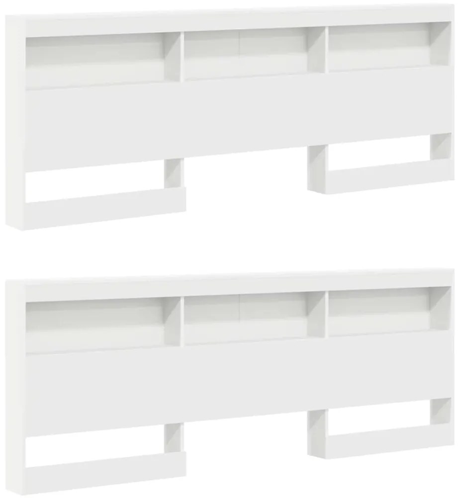 vidaXL Βιβλιοθήκη Κρεβατιού Λευκό 180 x 200 cm Επεξεργασμένο ξύλο