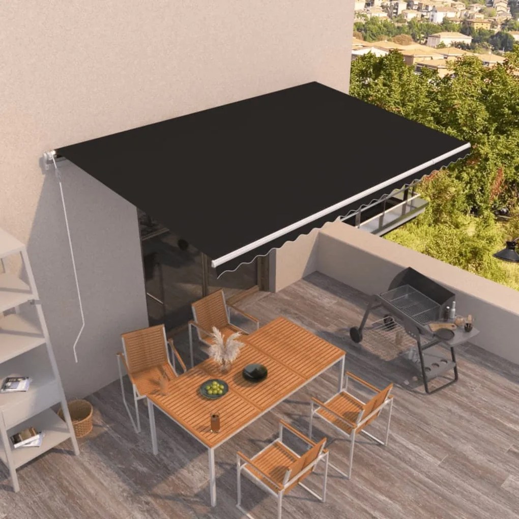 vidaXL Τέντα Συρόμενη Αυτόματη Ανθρακί 500x350 εκ.