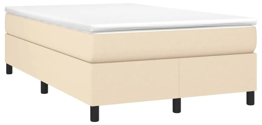 vidaXL Κρεβάτι Boxspring με Στρώμα Κρεμ 120x190 εκ. Υφασμάτινο