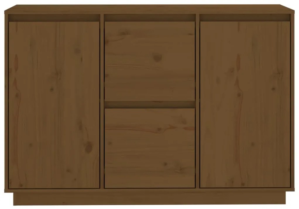 vidaXL Ντουλάπι Καφέ Μελί 111x34x75 εκ. από Μασίφ Ξύλο Πεύκου