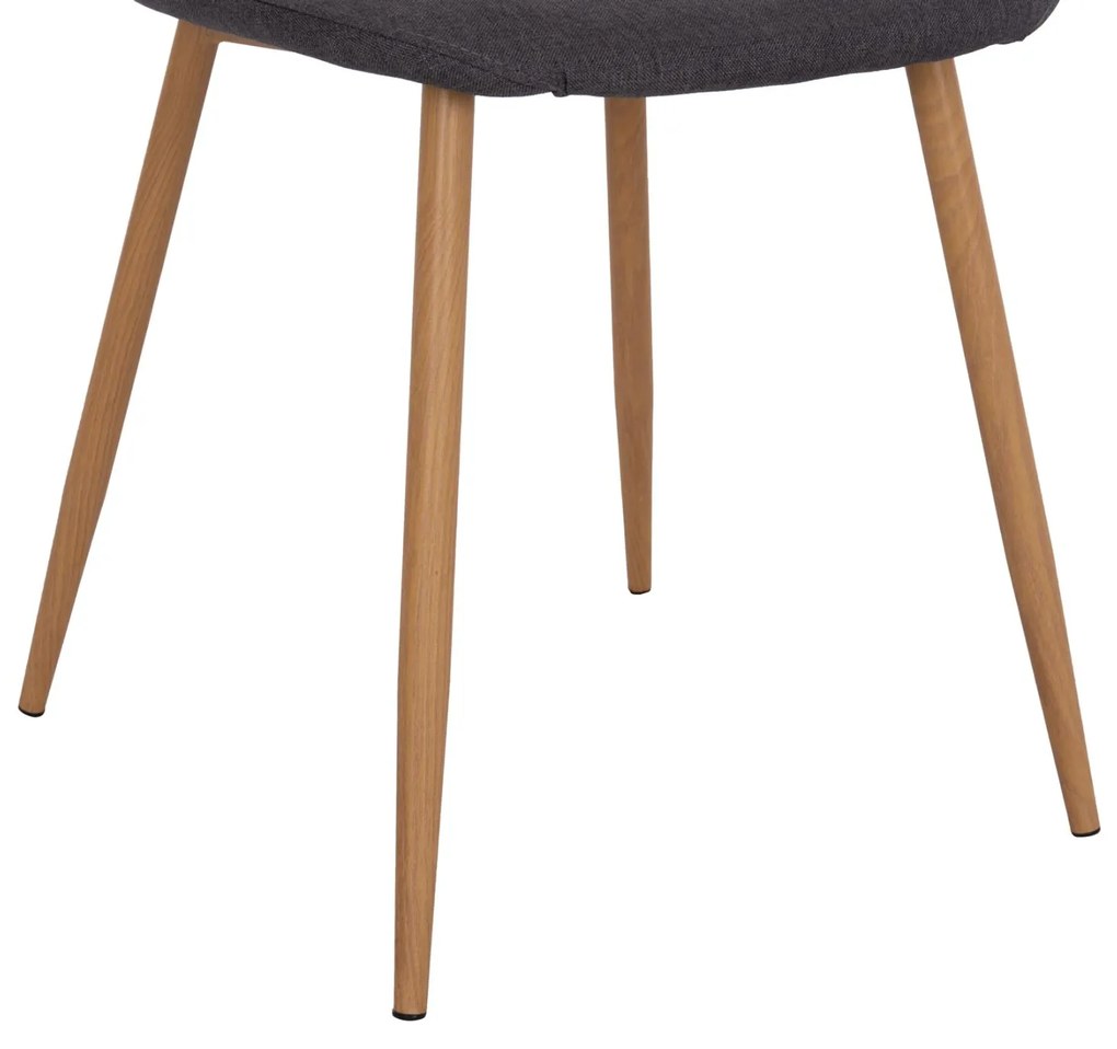 Σετ τραπεζαρίας MINARDO C21179 5 τμχ MDF TOP Μαύρο & Καρέκλες Ύφασμα Γκρί σκούρο 120x80x73 εκ.