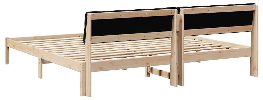 vidaXL Σκελετός Κρεβατιού με κεφαλάρι Καφέ και μαύρο 200 x 200 cm