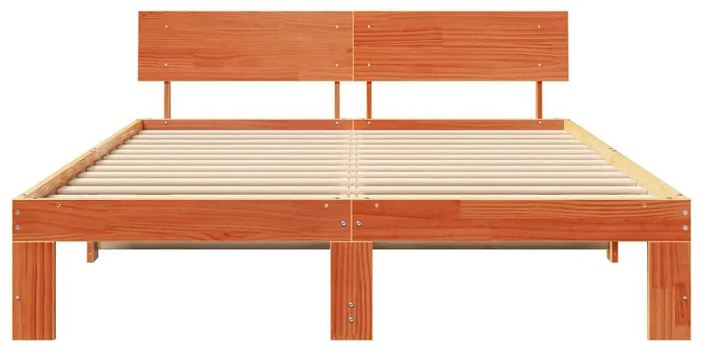 vidaXL Σκελετός Κρεβατιού Καφέ 160 x 200 cm Μασίφ ξύλο πεύκου