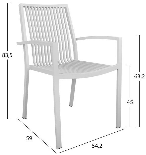 Σετ Κήπου Τραπεζαρία HM10521 5 τεμ Λευκό με Τραπέζι 120x80x75.5 εκ. &amp; 4 Καρέκλες