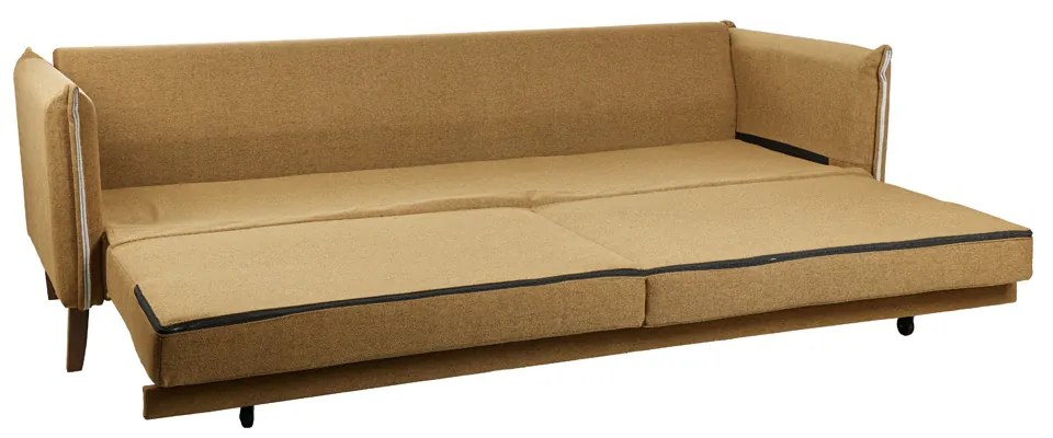 COMMODO ΚΑΝΑΠΕΣ ΚΡΕΒΑΤΙ 3ΘΕΣΙΟΣ CAMEL BEIGE 230x81xH88cm - 71-0036