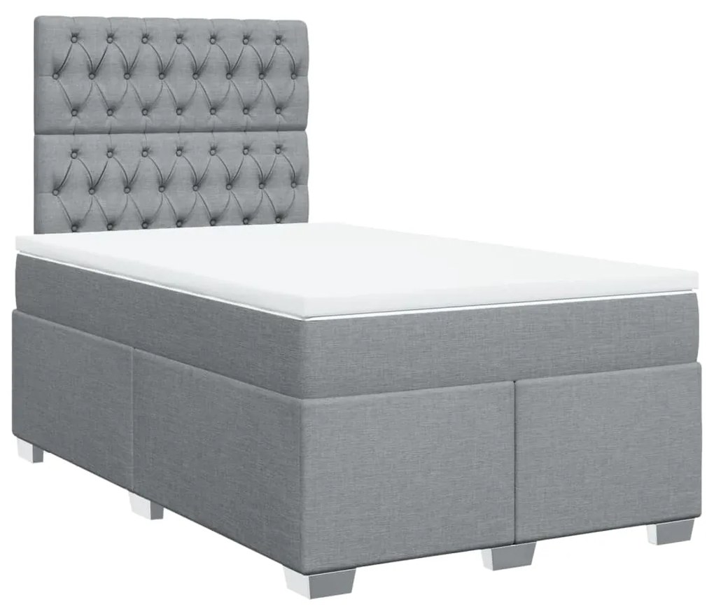 ΚΡΕΒΑΤΙ BOXSPRING ΜΕ ΣΤΡΩΜΑ ΑΝΟΙΧΤΟ ΓΚΡΙ 120X200 ΕΚ. ΥΦΑΣΜΑΤΙΝΟ 3292762