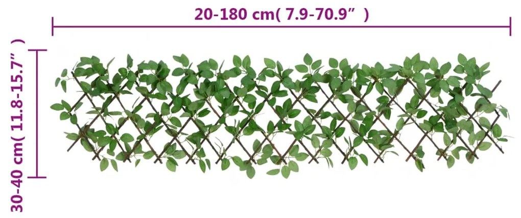 vidaXL Καφασωτό Επεκτεινόμενο Πράσινο 180x30εκ. Τεχνητός Κισσός
