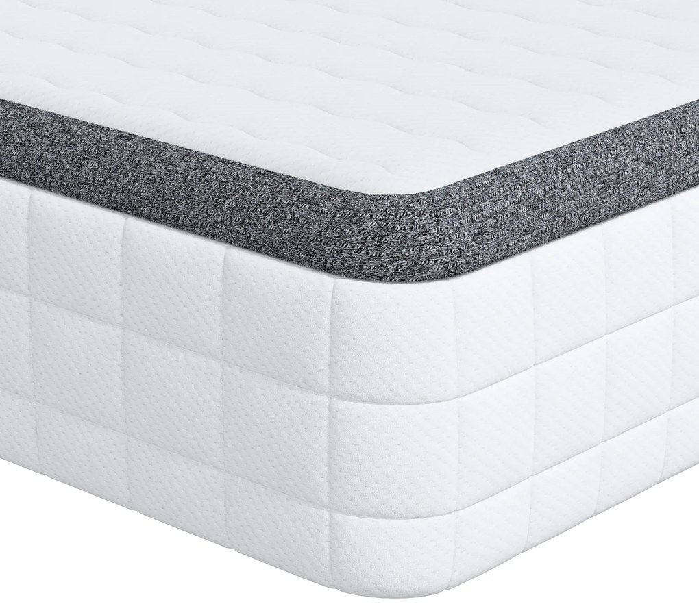 vidaXL Στρώματα Λευκό, Γκρι 90 x 190 cm Πλεκτό ύφασμα