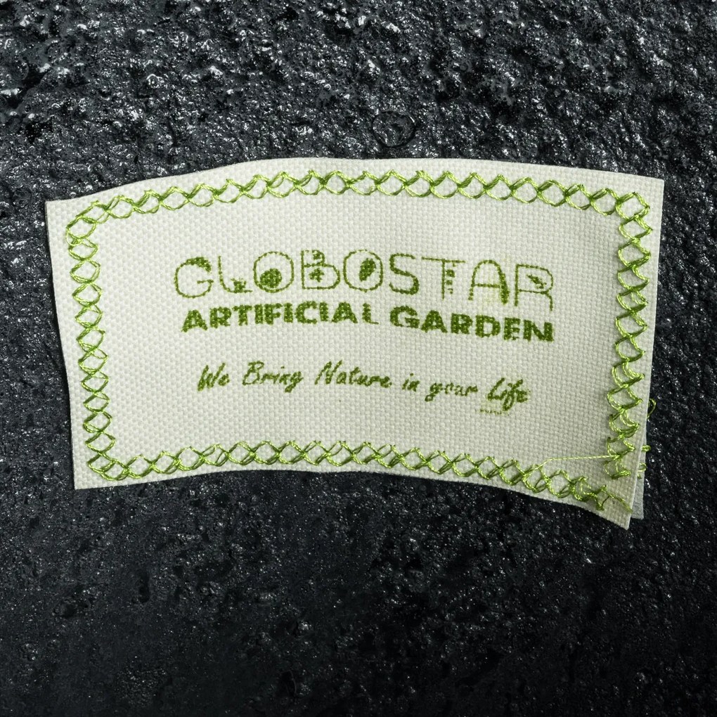 GloboStar® Artificial Garden BOLOGNA 20727 Επιδαπέδιο Πολυεστερικό Τσιμεντένιο Κασπώ Γλάστρα - Flower Pot Μαύρο Φ45 x Υ90cm