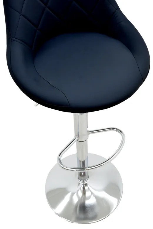 Σκαμπό μπαρ Runo πτυσσόμενο μαύρο pu-βάση χρωμίου 47x49x112